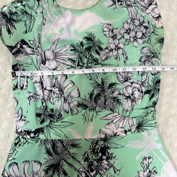 ZARA Trafaluc Green Mint Floral, Casual Sleeveless Mini Dress, Size Small - Picture 6 of 7